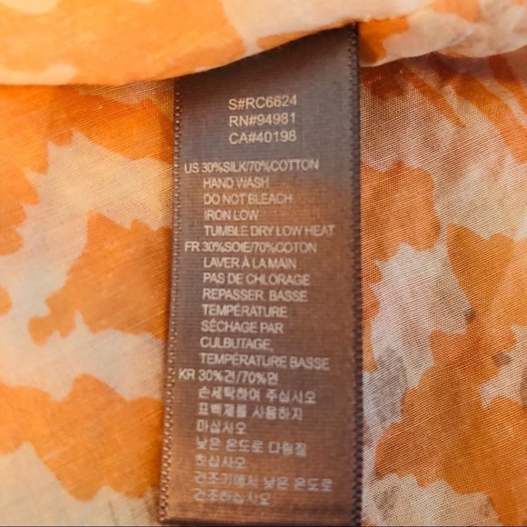 Forever 21 Top Silk Ivory and Coral Beaded Kimono Sleeve Deep Vneck Cover Up - Picture 12 of 12